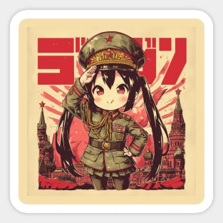 chibi azusa soldier Sticker